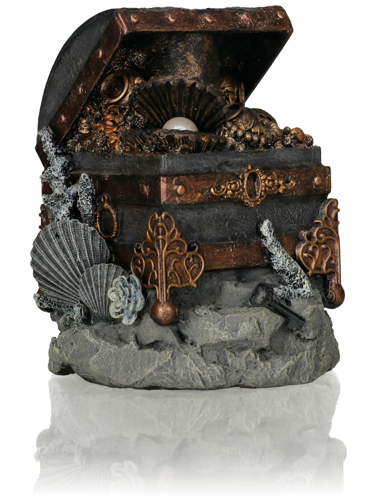 biOrb Treasure Chest Sculpture, Ceramic Resin Centerpiece for Freshwater and Marine Aquariums